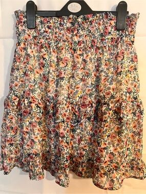Sienna Sky Floral Smocked Tiered Skirt - Pink, Cream, Green